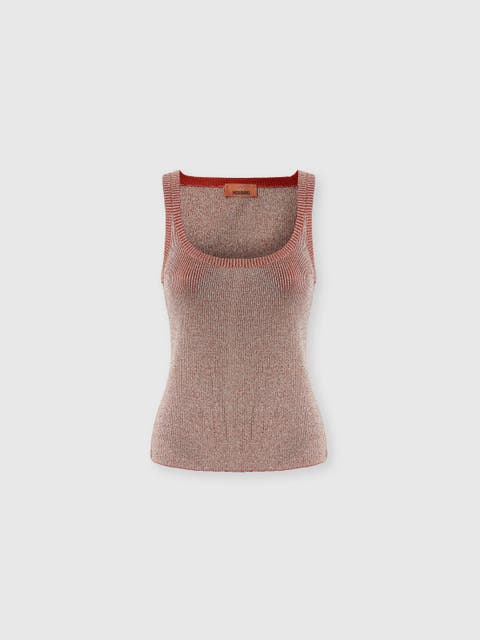 Tank Top In Viscose And Lamé Blend