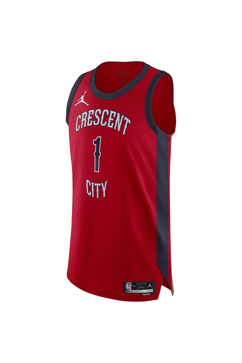 Men's Jordan Brand Zion Williamson Red New Orleans Pelicans Authentic Jersey - Statement Edition, Alternate, color, Red