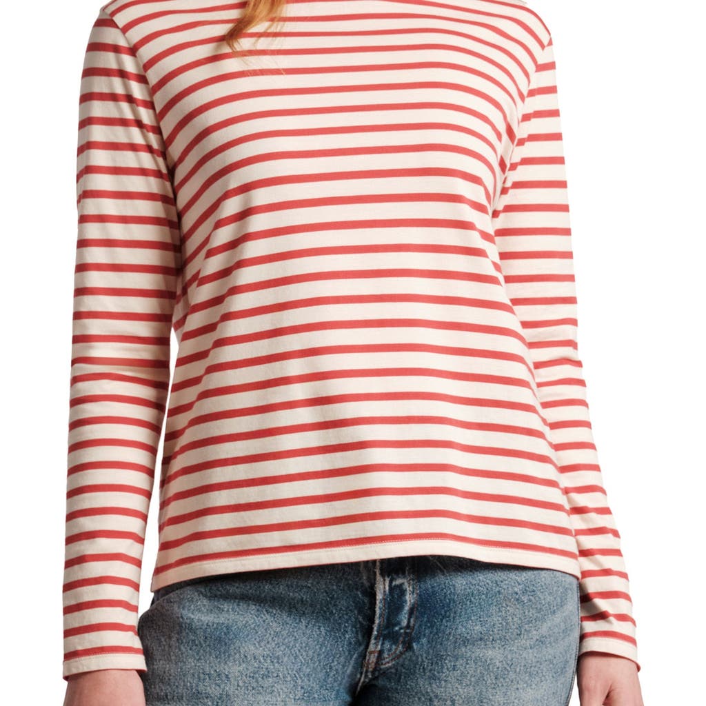 Frances Valentine Long Sleeve Striped T Shirt Stripe In Red