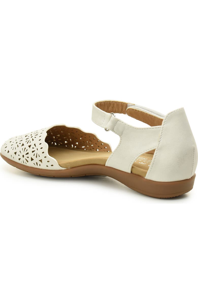 Taryn Rose Laser Cut Ankle Strap Sandal, Alternate, color, Silver Metallic