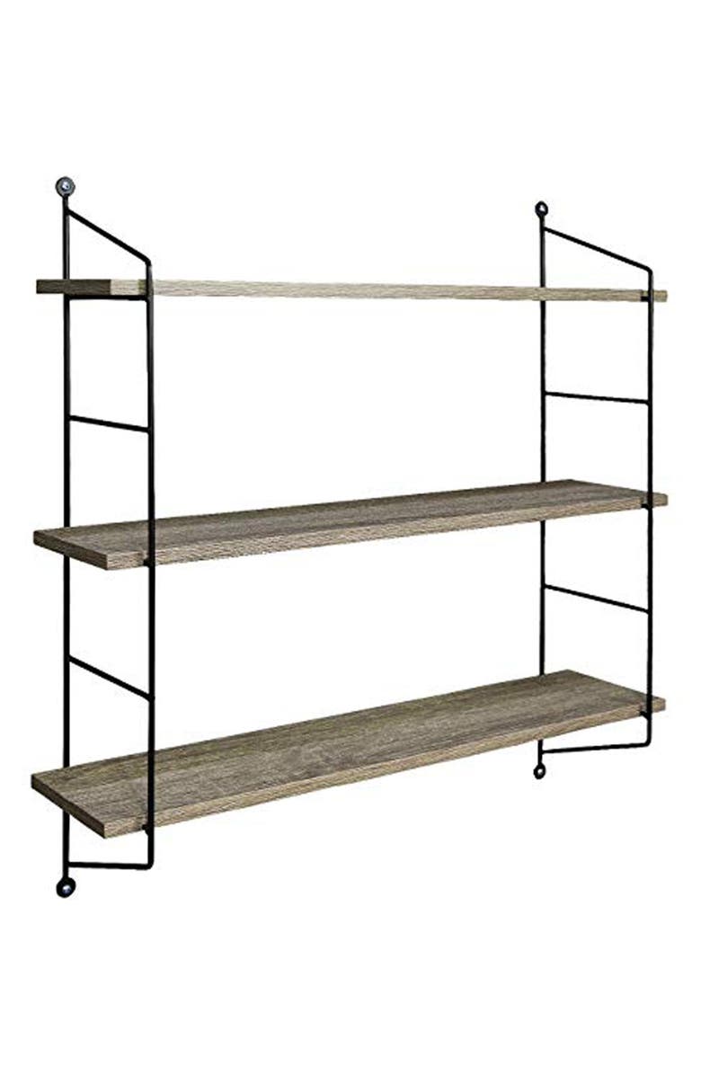 SORBUS Grey 3-Tier Floating Shelf, Main, color,