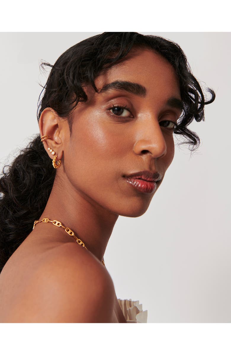 Missoma Triple Cubic Zirconia Stud Earrings, Alternate, color, Gold