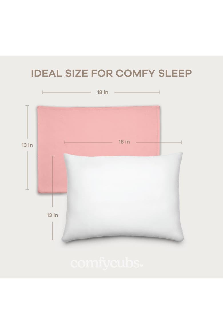 Toddler Pillows with Soft Cotton Pillow Case, Alternate, color, Blush