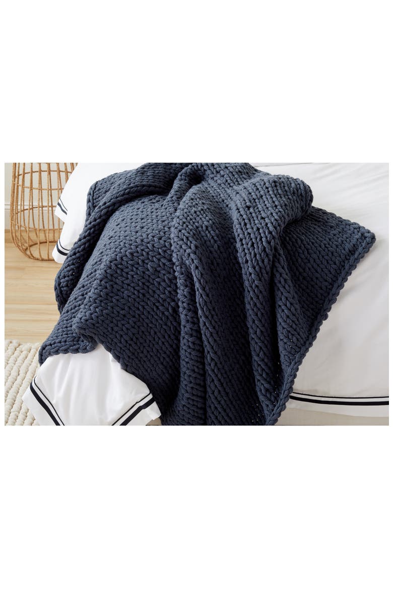 Jersey Rope Throw Blanket, Alternate, color, WHITE