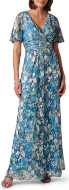 Adrianna Papell Foil Crinkle Gown