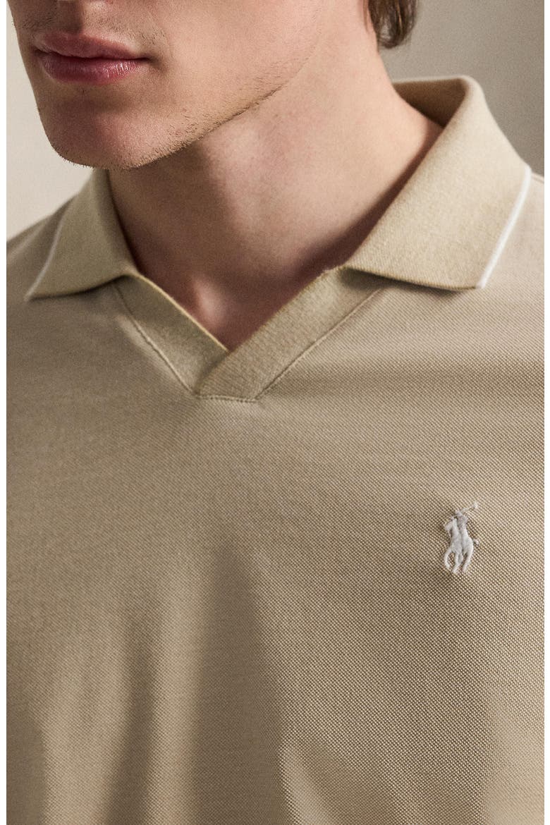 Jacquard Mesh Polo Shirt, Alternate, color, BEIGE