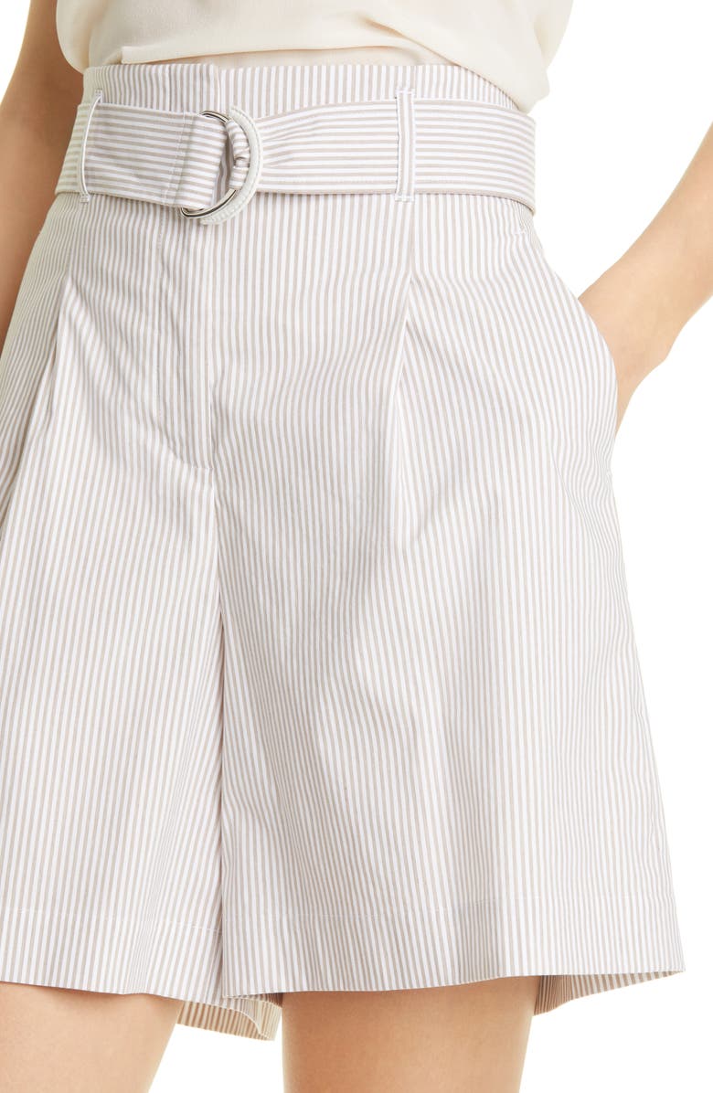 Lafayette 148 New York Degraw Stripe Pleated Shorts, Alternate, color, 