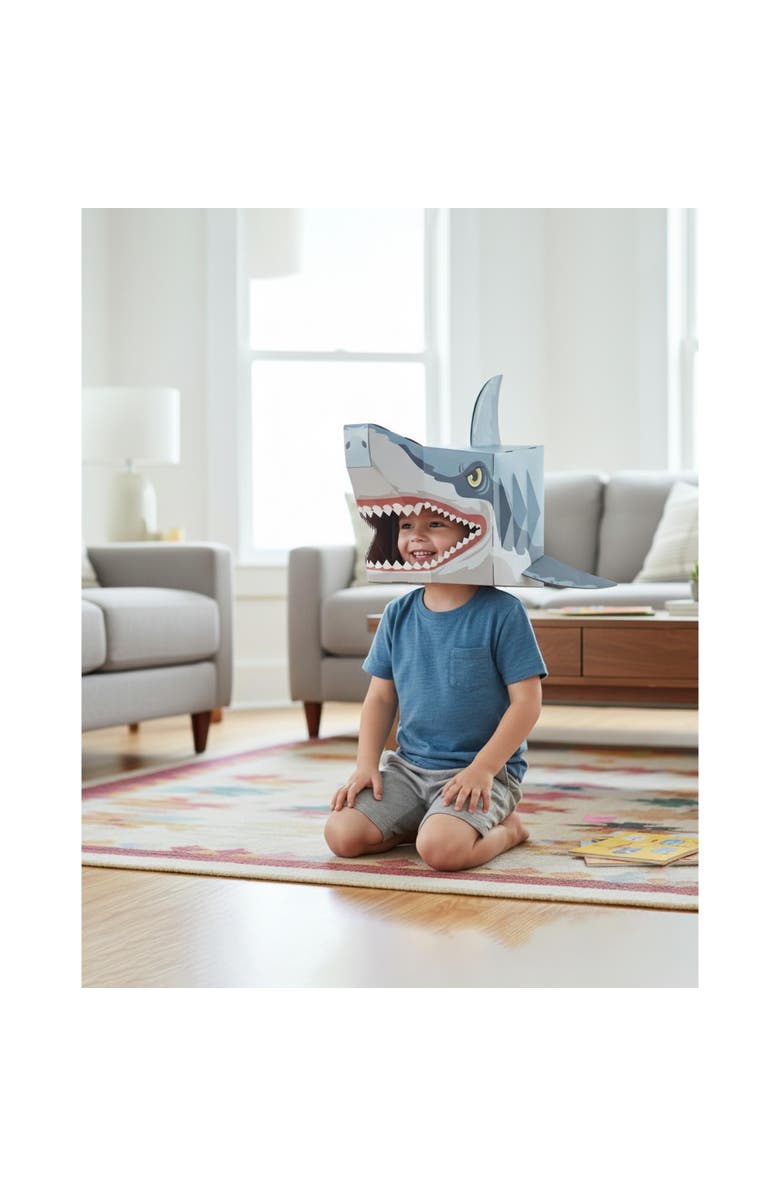 3D Paper Mask 3D Shark Mask Craft for Kids (2 Pack), Easy Diy Activity for Creative Play & Family Craft Time, Alternate, color, Blue