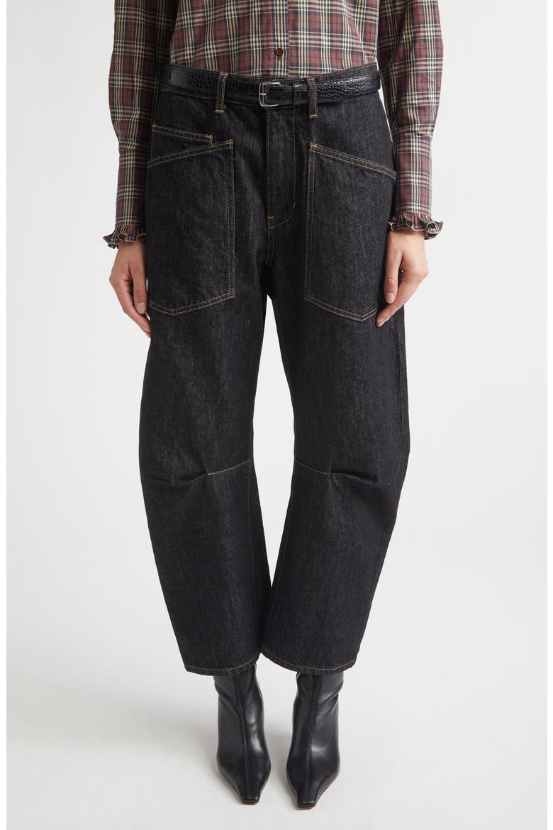 Shon Curved High Waist Jeans, Main, color, RESIN RINSE