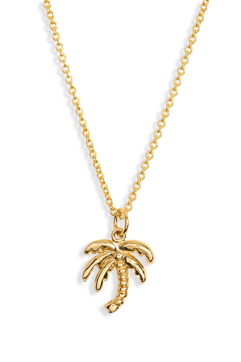 Coco Palm Tree Pendant Necklace, Main, color, GOLD