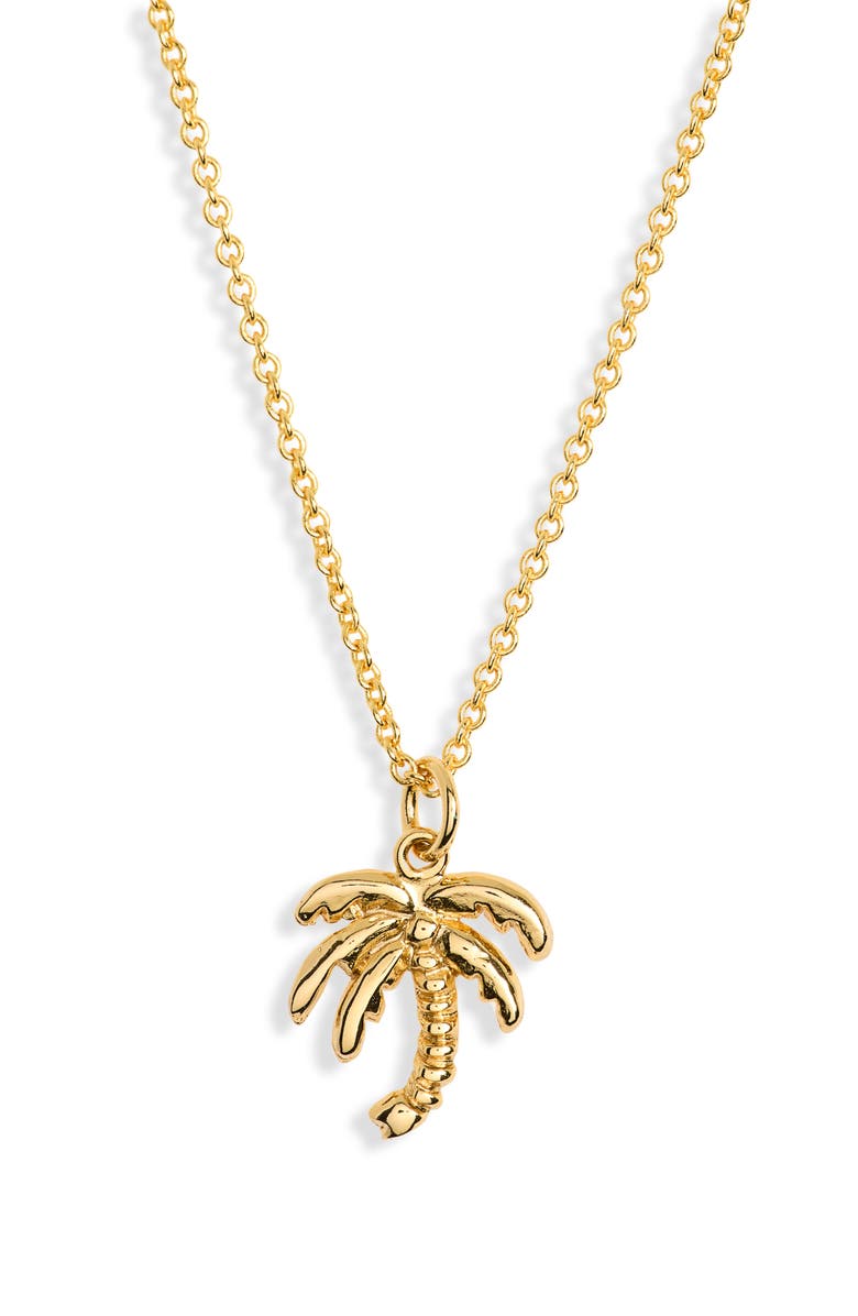 Kiara by Ki-ele Coco Palm Tree Pendant Necklace, Main, color, Gold