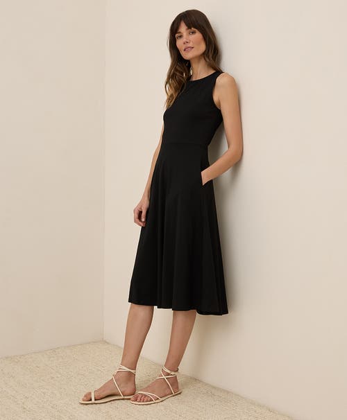 PACT PACT ORGANIC COTTON FIT & FLARE KEYHOLE BACK DRESS