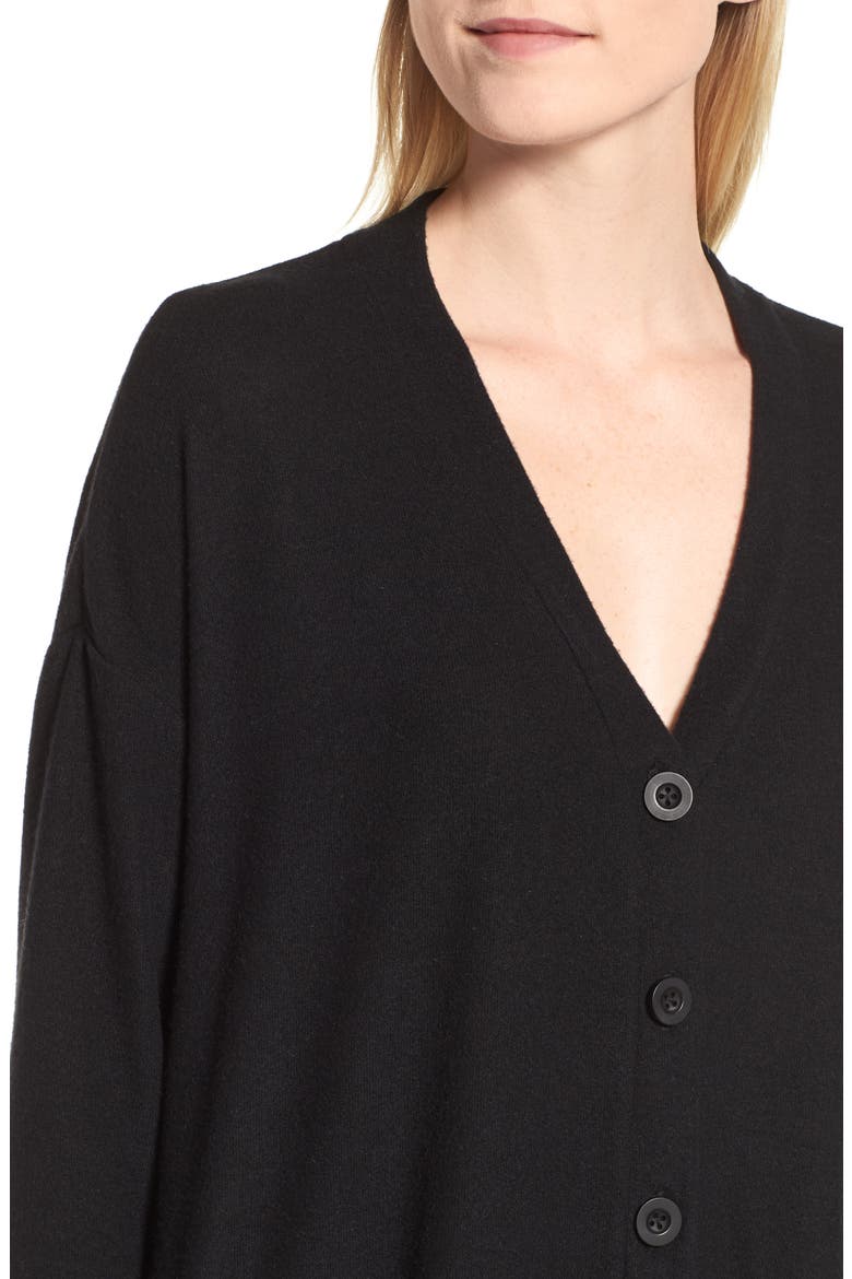 High/Low Easy Cardigan, Alternate, color, BLACK