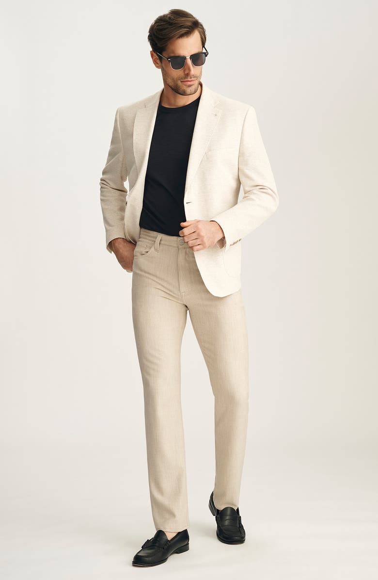 34 Heritage Matteo Slim Fit Beige Linen & Cotton Blend Piqué Sport Coat, Alternate, color, Beige