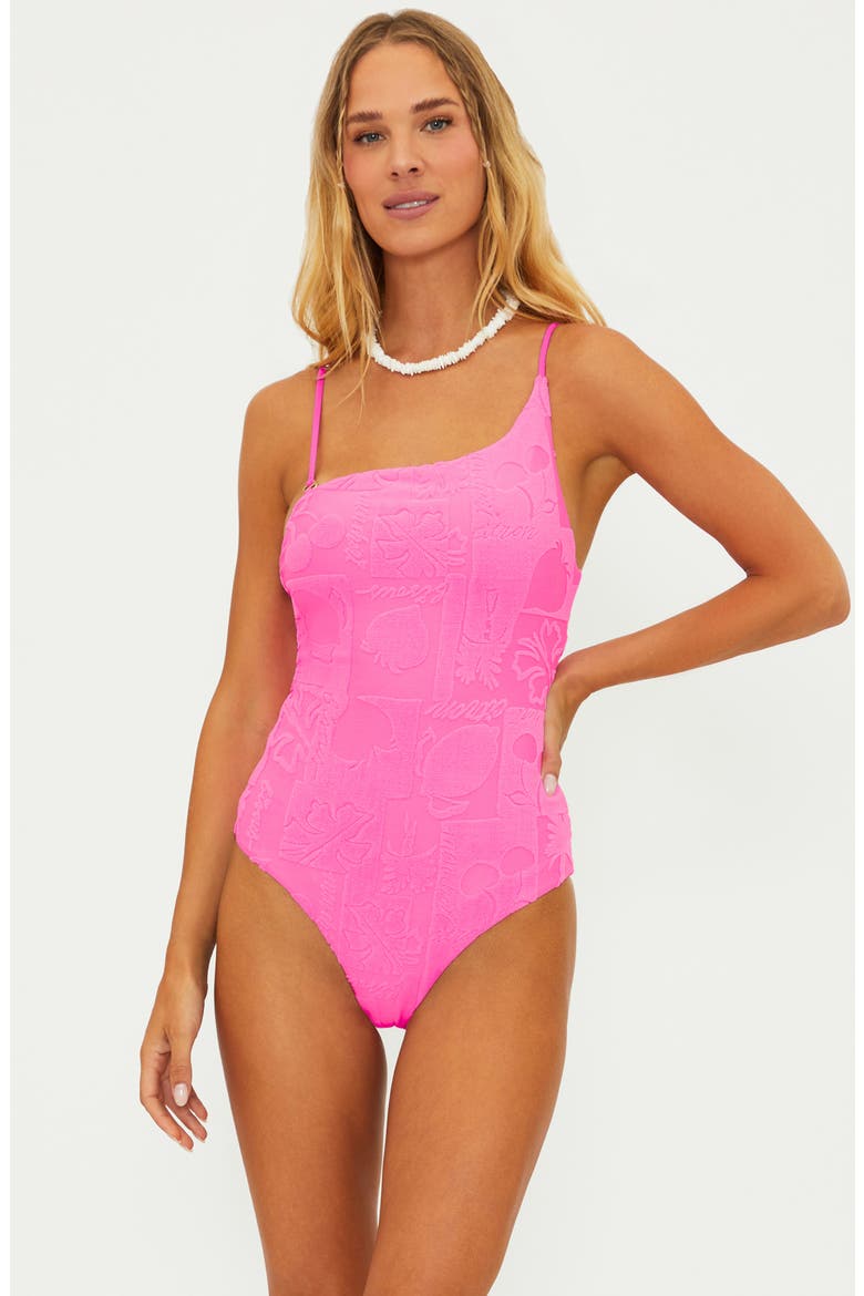 Athena One-Piece Swimsuit, Alternate, color, STRAWBERRY