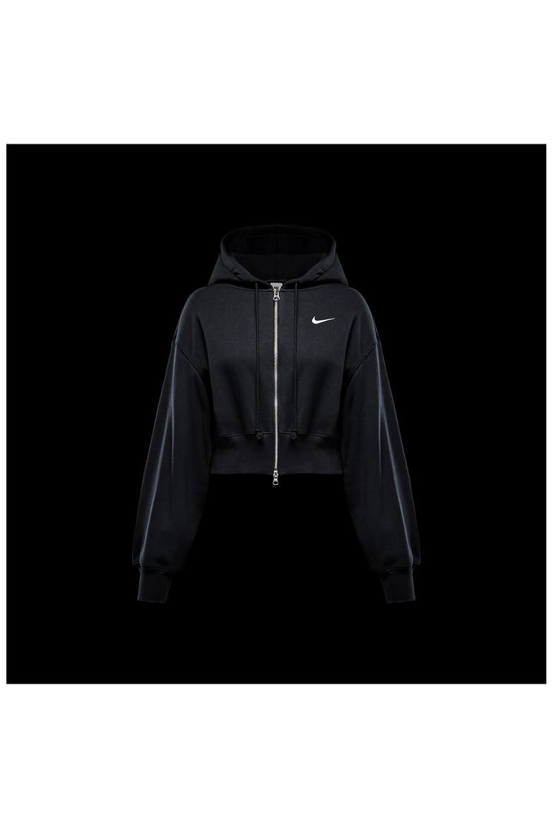 Sportswear Phoenix Fleece Crop Hoodie, Alternate, color, 010 BLACK/SAIL