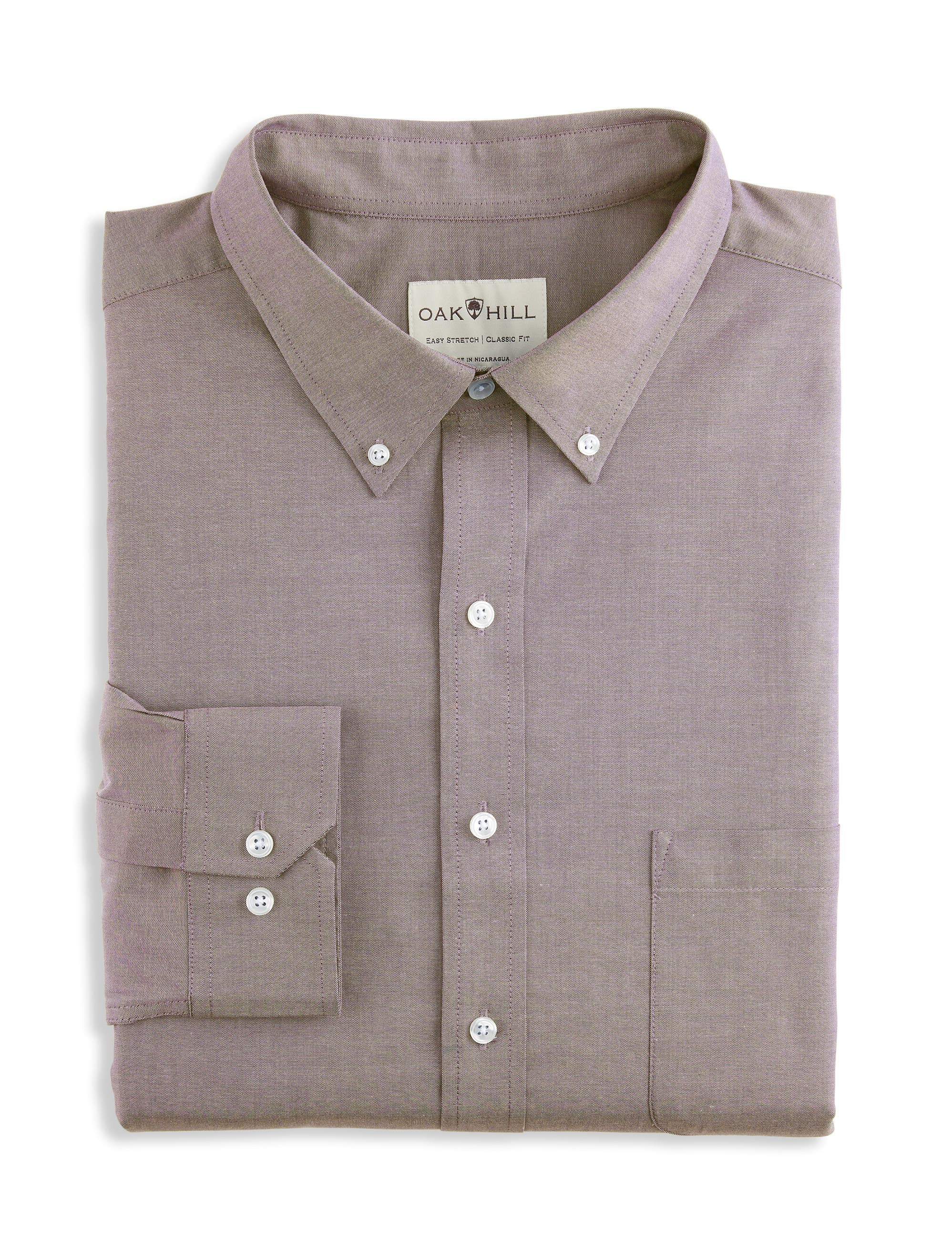 men's dress shirts with large neck sizes VSSSJ Men's Dress Shirt Fashion Slim Fit Long Sleeve Solid Color Button  Down Collar Shirts Business Casual Office Shirt Purple S