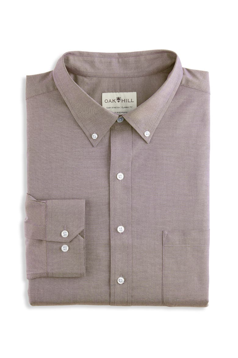Big & Tall Oxford Dress Shirt, Main, color, CHICORY COFFEE