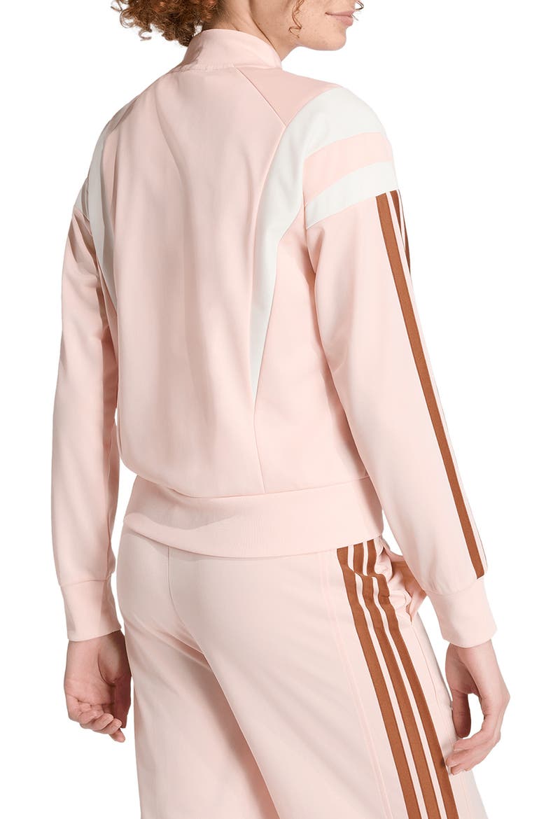 3-Stripes Fashion Tracktop Bomber Jacket, Alternate, color, BLUSH PINK/ DUSKY BRONZE