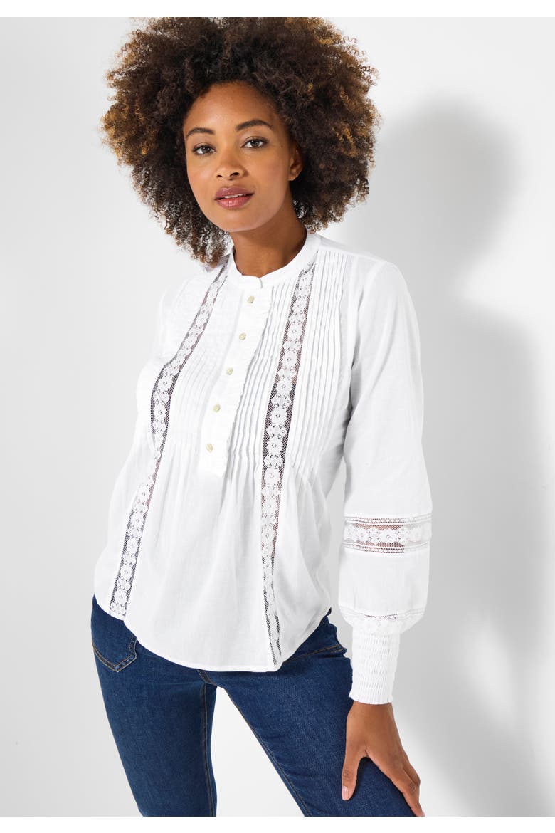 Boho Pintuck Blouse, Main, color, WHITE