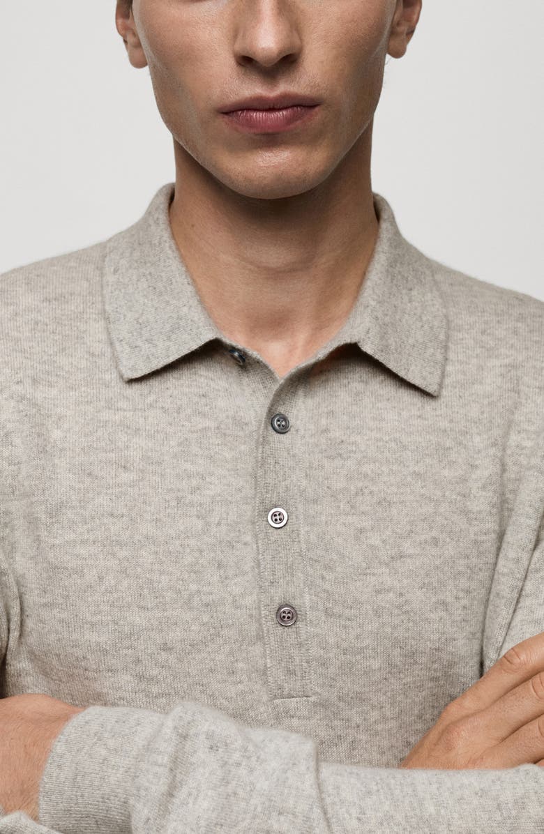 MANGO Cashmere Polo Sweater, Alternate, color, 