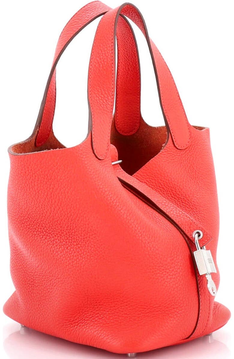 Pre-Owned Hermes Picotin Lock Bag Clemence PM, Alternate, color, Rouge Pivoine