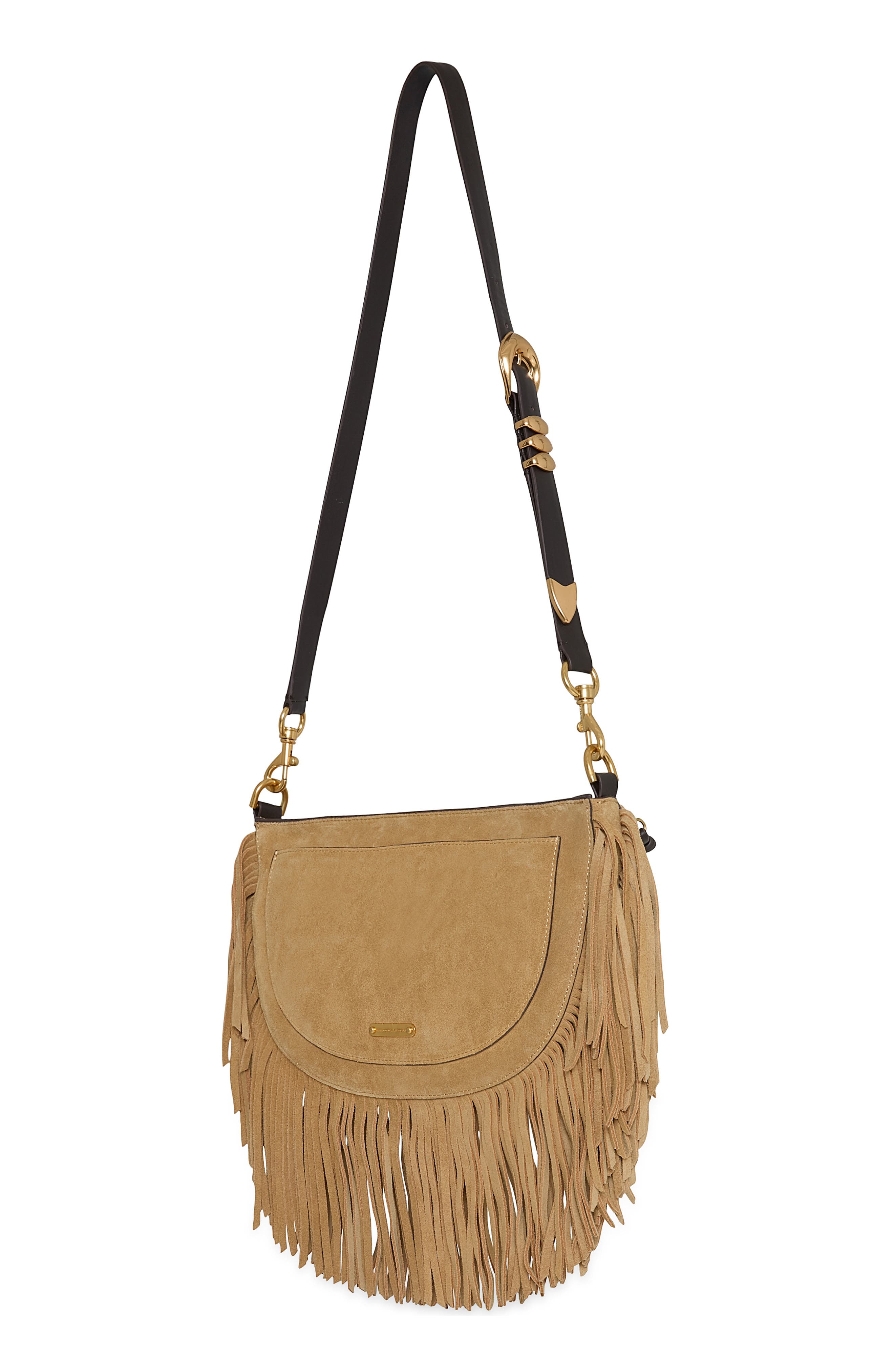 Billie Fringe Leather Sling Bag, Alternate, color, CHESTNUT/ FONDANT
