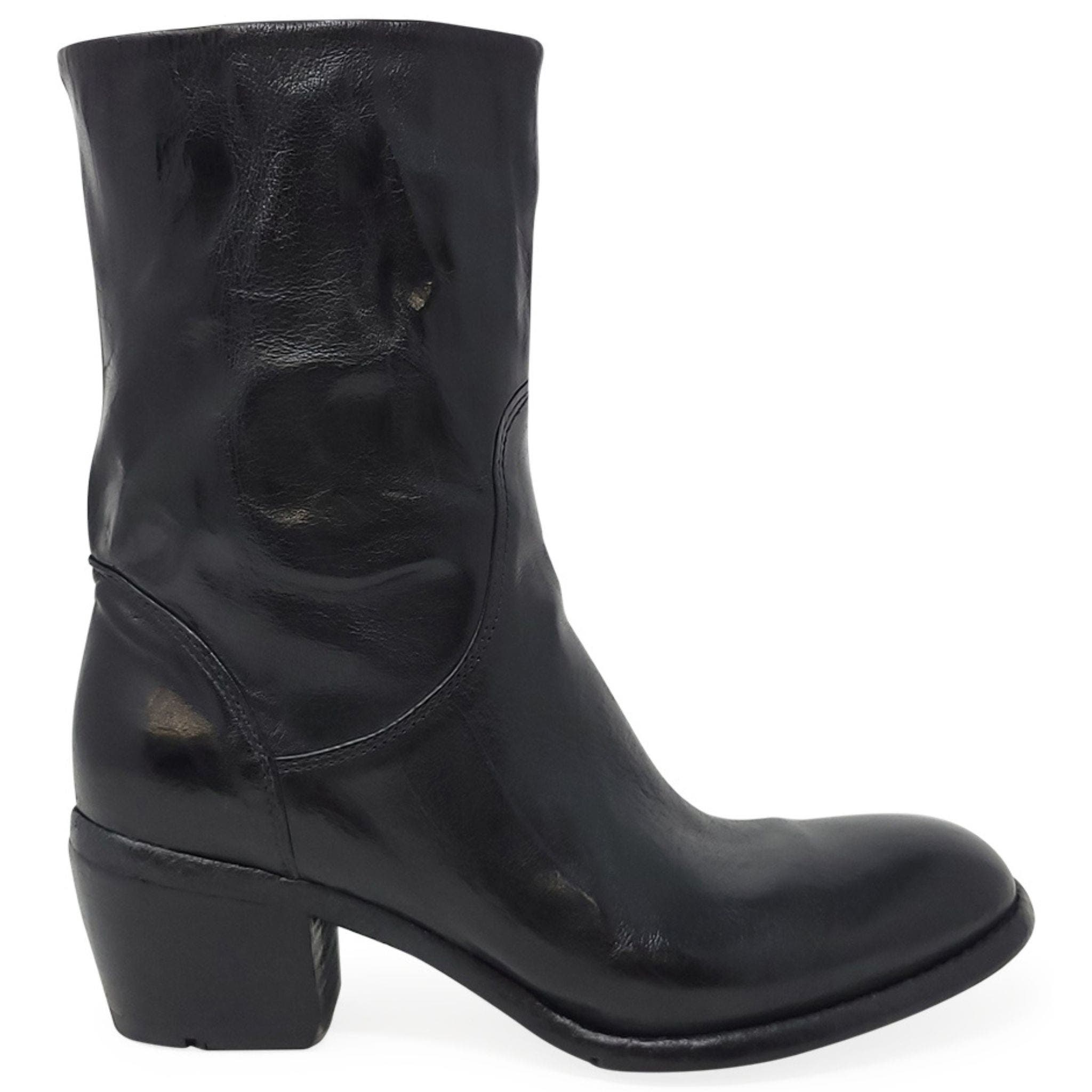 Madison Maison Leather Mid Calf Boot, Alternate, color, Black