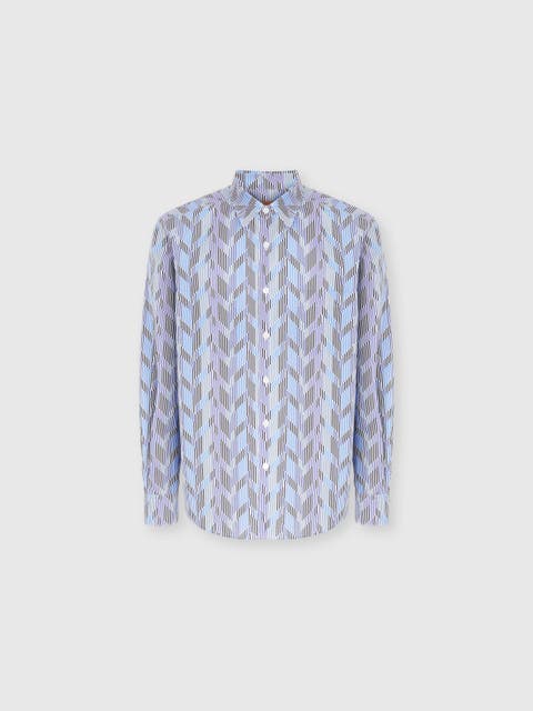 Poplin Cotton Shirt With Zigzag Pattern