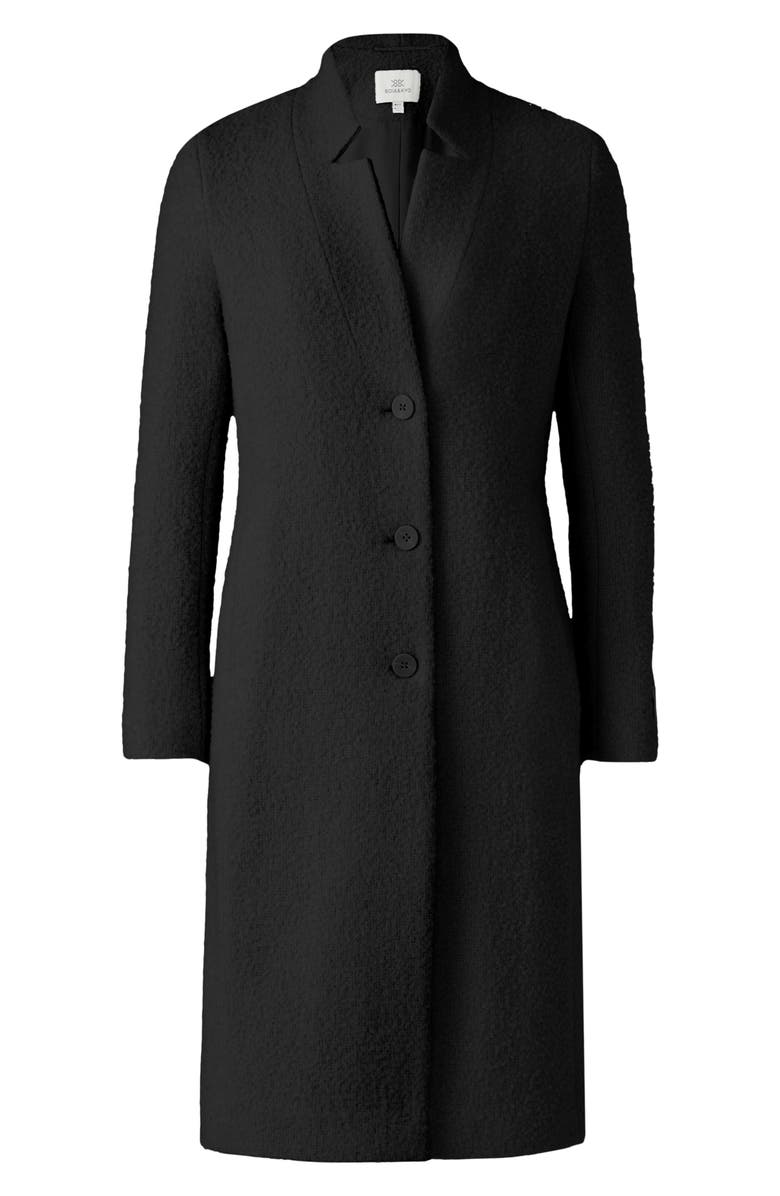 Soia & Kyo Diane Wool Blend Bouclé Coat, Alternate, color, Black
