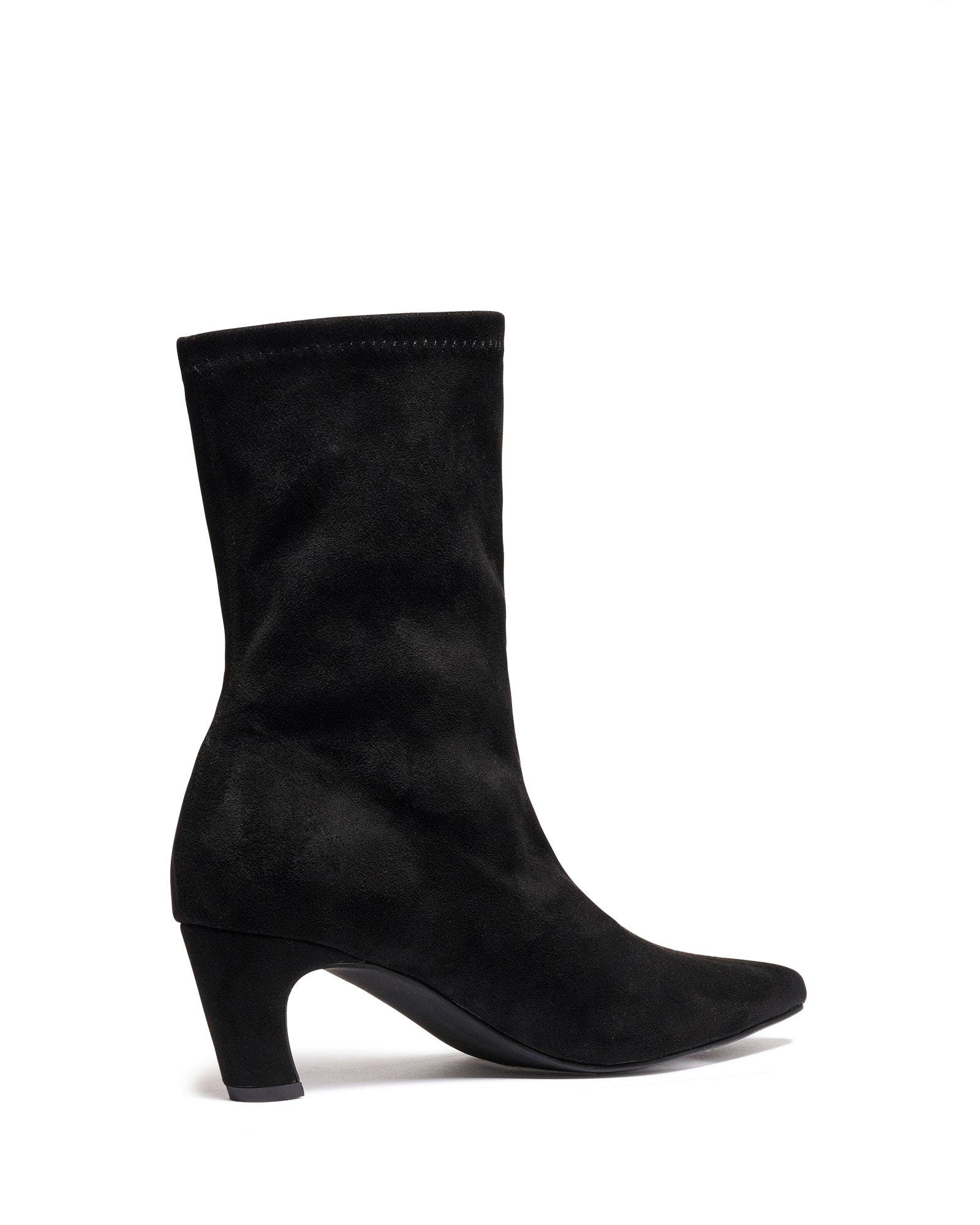 Therapy Australia Sacha Bootie, Alternate, color, Black Stretch Microfibre-Suede