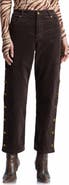 Avec Les Filles High Waist Side Shank Straight Leg Jeans