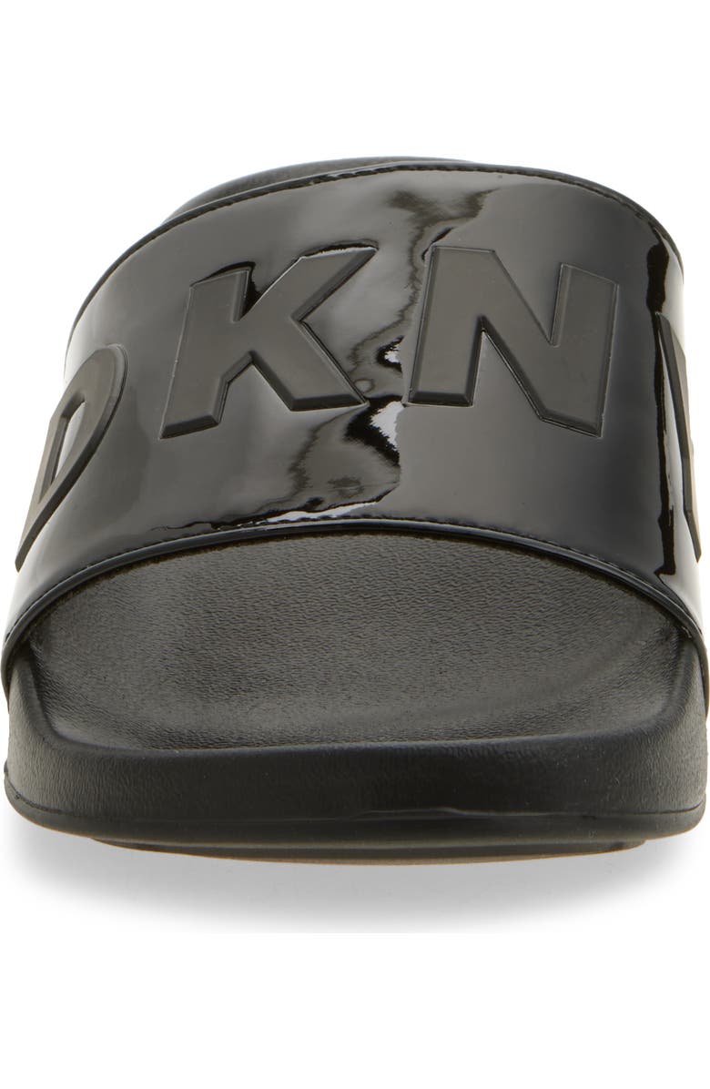 DKNY Zinna Logo Shower Slide Sandal, Alternate, color, Black