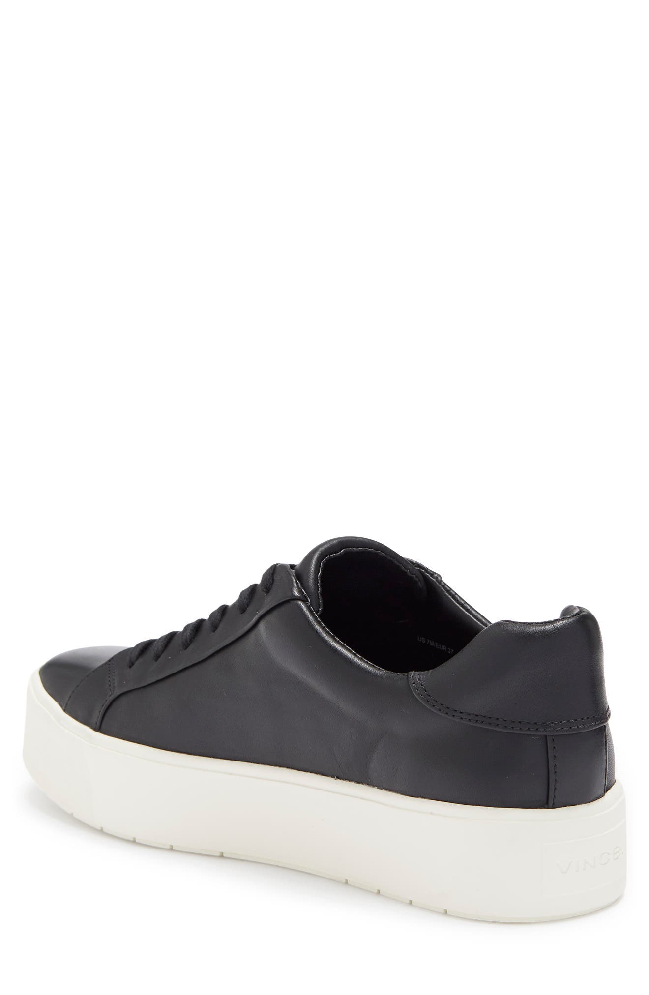 Vince Benfield Leather Platform Sneaker, Alternate, color, Black