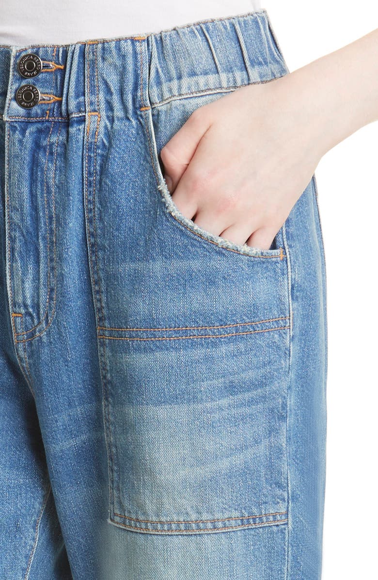 Veronica Beard Arya High Waist Crop Straight Leg Jeans, Alternate, color, 