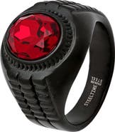STEELTIME Men's Black Ion Plated Stainless Steel Ring