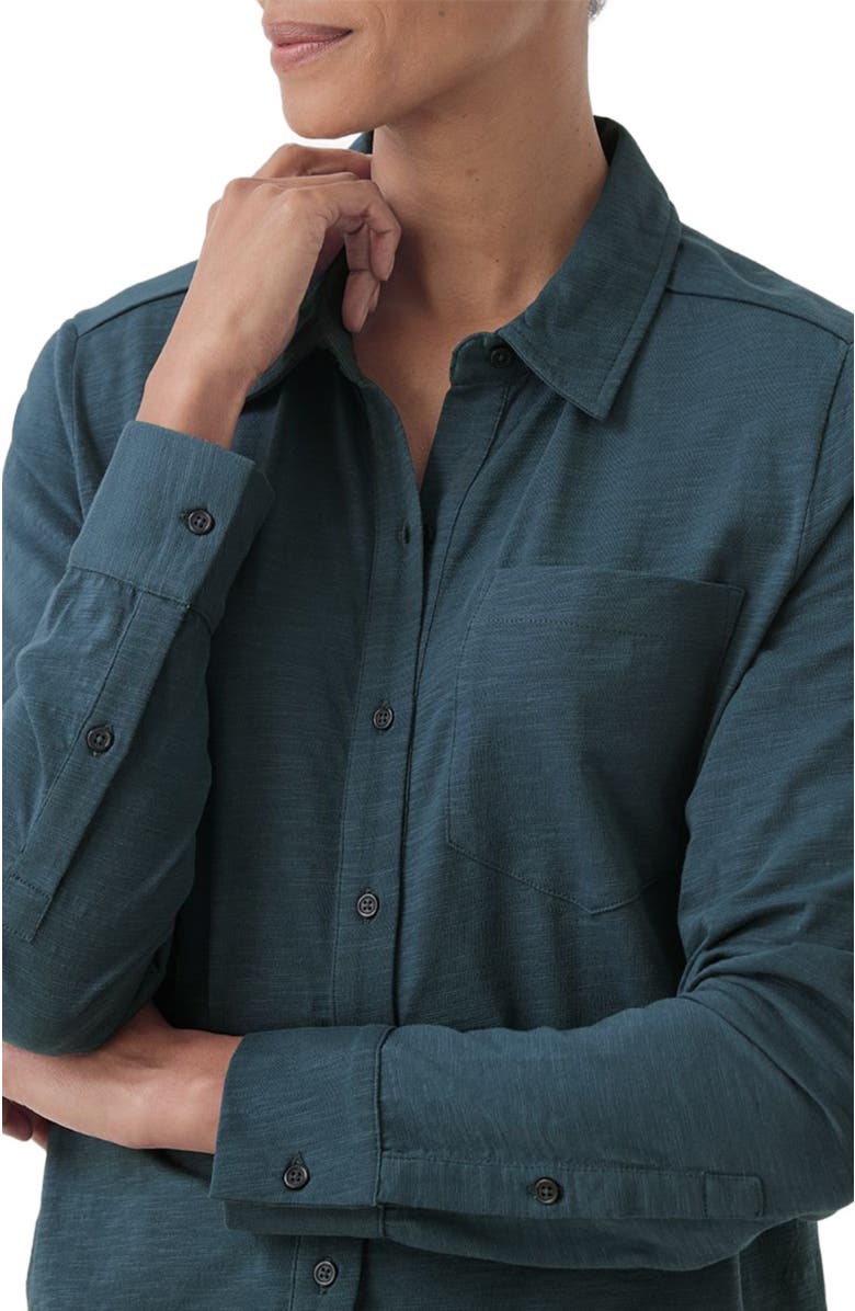 Pact Organic Cotton Relaxed Slub Long Sleeve Button Up, Alternate, color, Ore