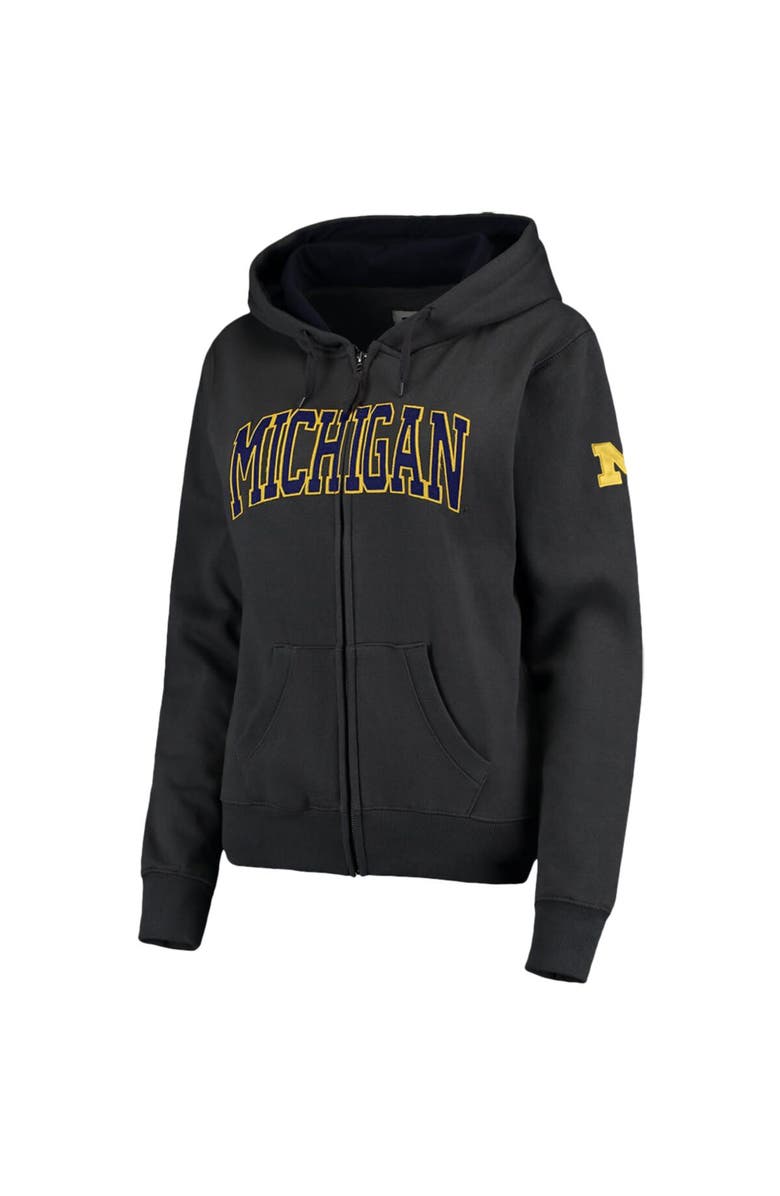 COLOSSEUM Women's Charcoal Michigan Wolverines Arched Name Full-Zip Hoodie, Alternate, color, Charcoal
