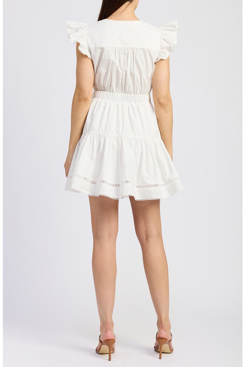 Isabella Bow Detail Cotton Poplin Minidress, Alternate, color, WHITE