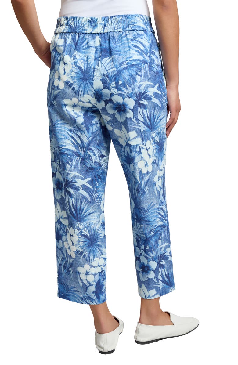 Jones New York Tropical Print Linen Blend Crop Pull-On Pants, Alternate, color, 