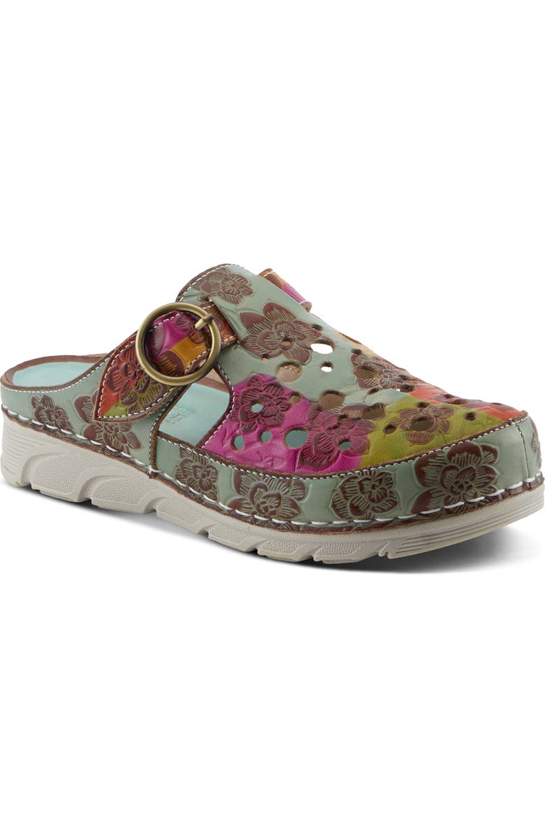 L'Artiste by Spring Step Sefton Clog, Main, color, Mint Green Multi