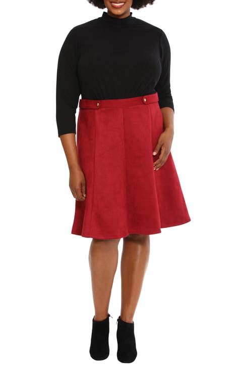 Mixed Media Fit & Flare Dress (Plus)