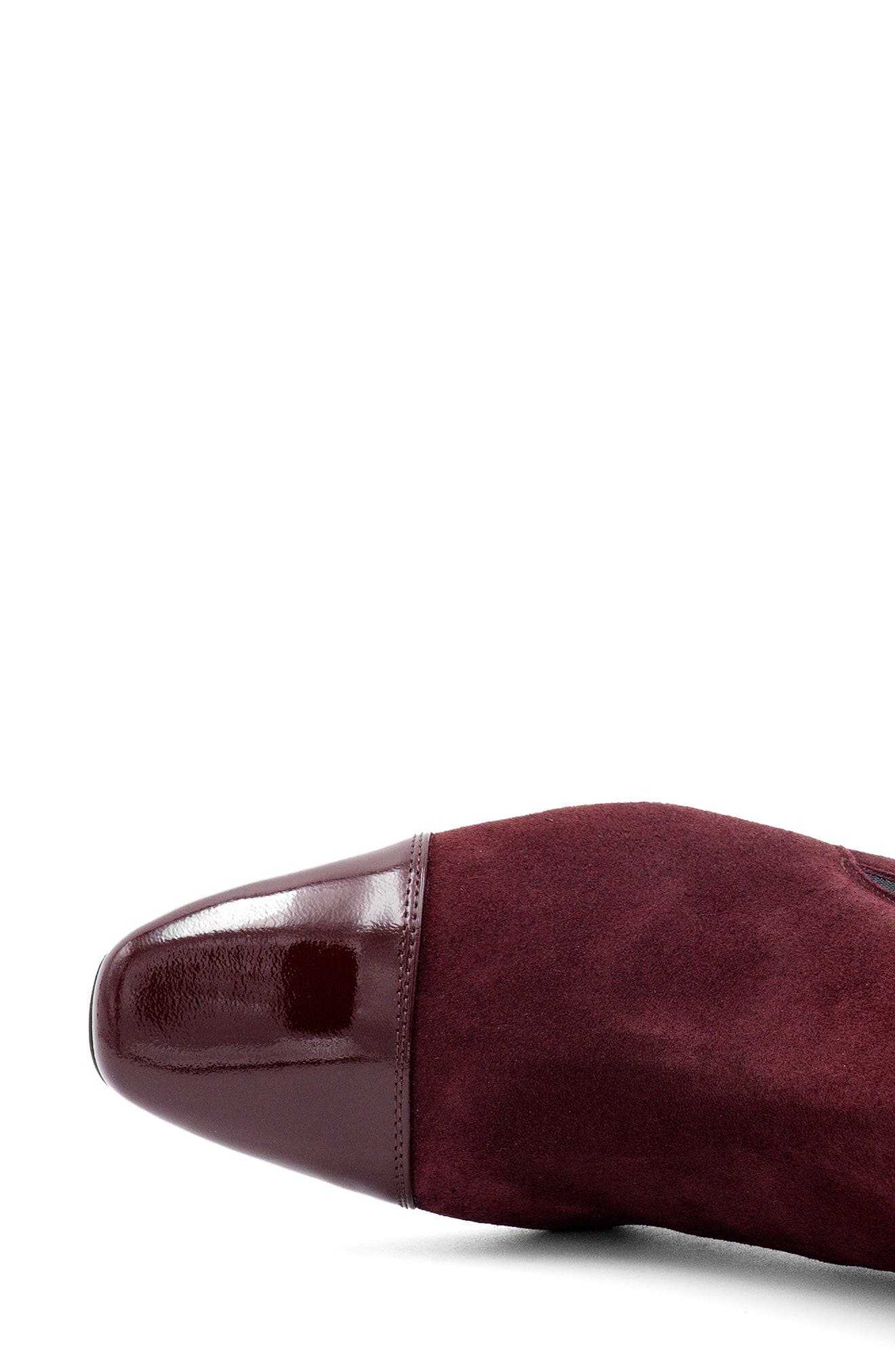 Feroce Cap Toe Bootie, Alternate, color, BURGUNDY CASHMERE/ PATENT