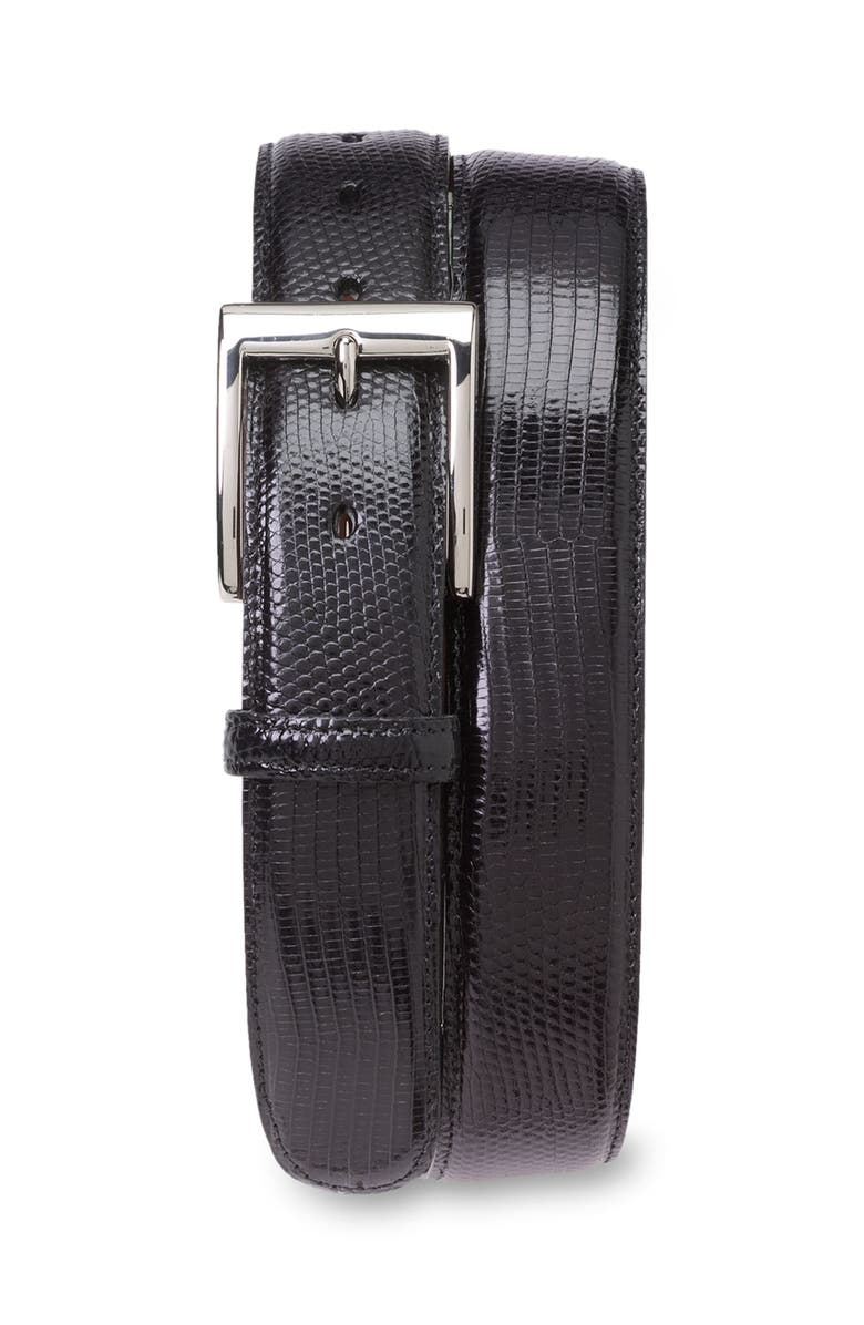 Torino Lizard Leather Belt, Main, color, 