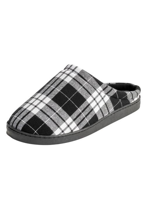 Kingsize Fleece Clog Slippers In Black