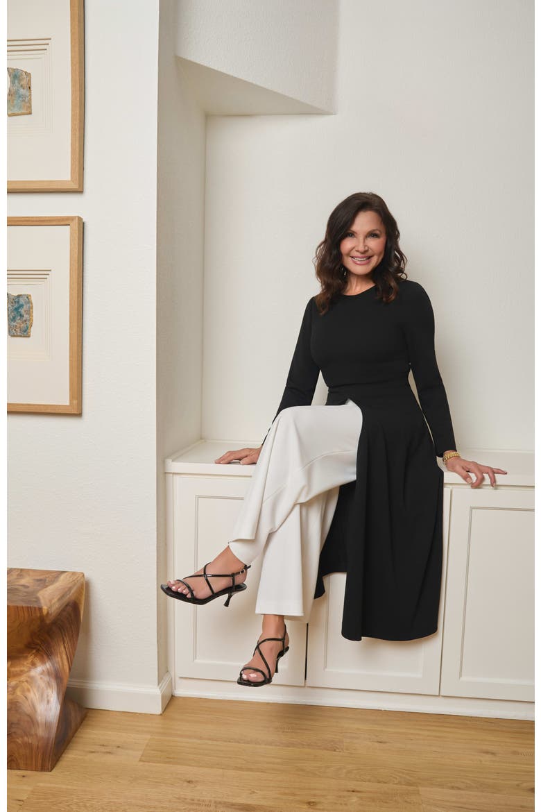 x Anna Marie Modern Longline Slit Blouse, Alternate, color, Black