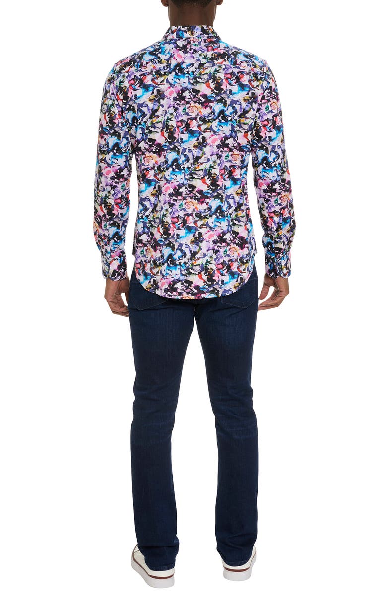 Robert Graham The Atlas Abstract Floral Stretch Button-Up Shirt, Alternate, color, 