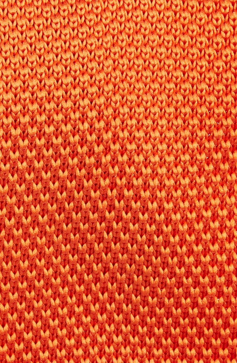 CLIFTON WILSON Orange Knit Silk Tie, Alternate, color, Orange