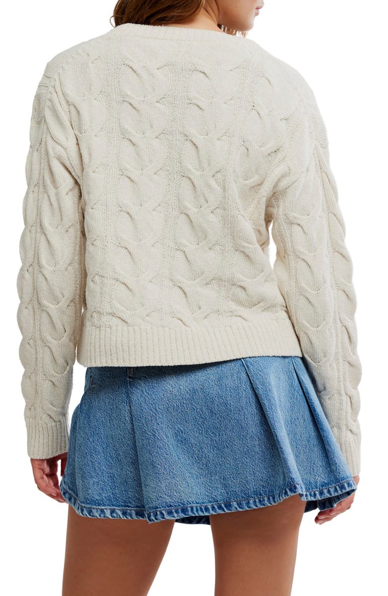 Free People Washed Cable Sweater, Alternate, color, 