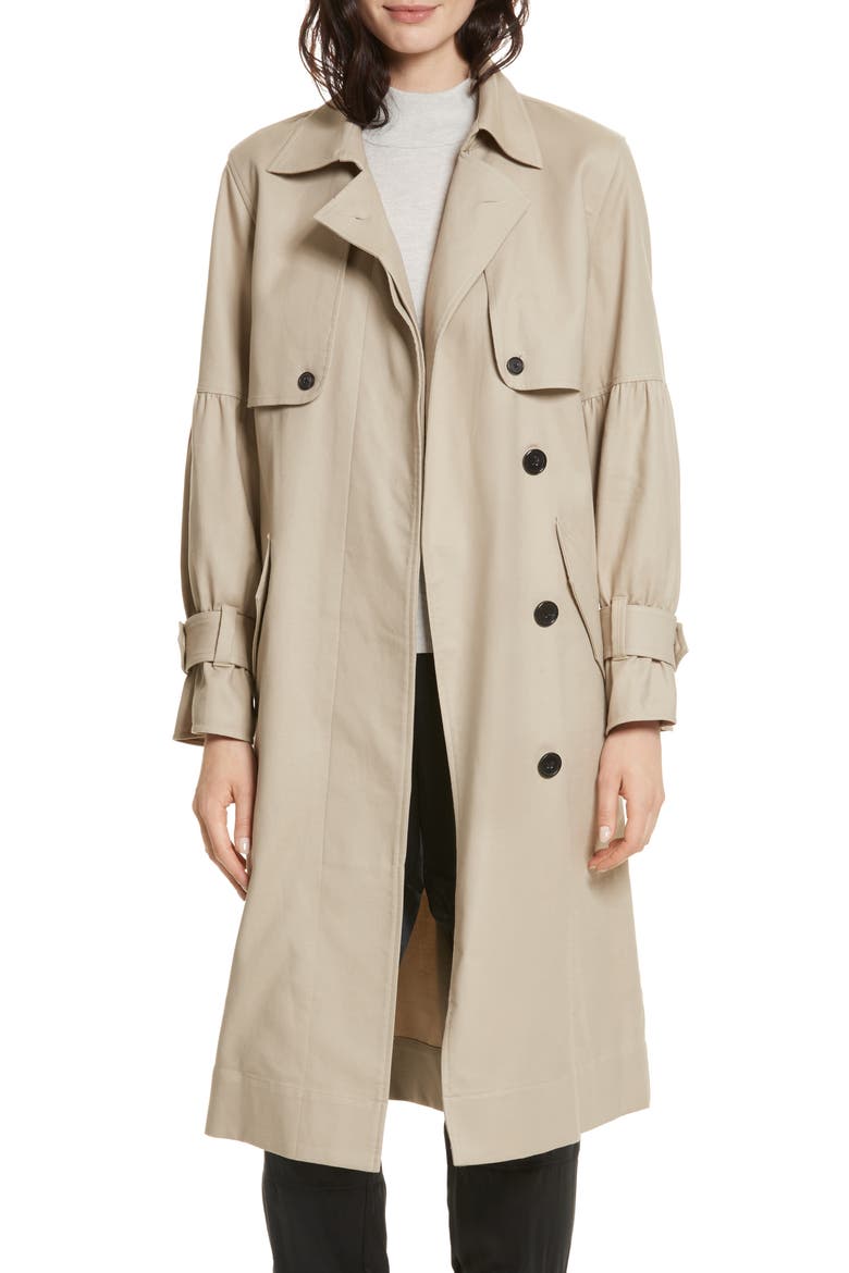Alwena Cotton Trench Coat, Main, color, KHAKI